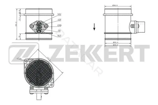 Датчик давления воздуха ZEKKERT SE-1066