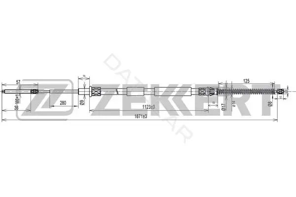 Трос ручника ZEKKERT BZ-1297