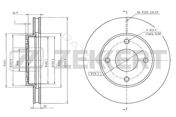 Тормозные диски ZEKKERT BS-6556