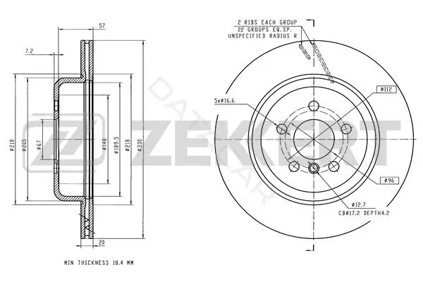 Тормозные диски ZEKKERT BS-6433