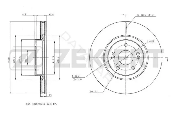 Тормозные диски ZEKKERT BS-6549
