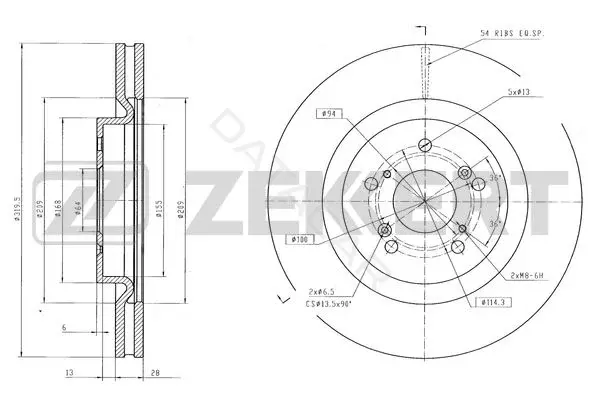 Тормозные диски ZEKKERT BS-6548