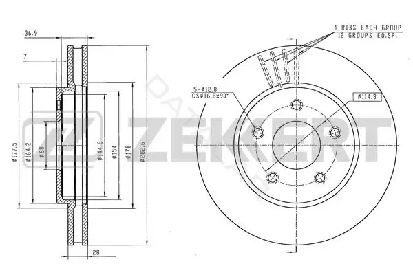 Тормозные диски ZEKKERT BS-6576