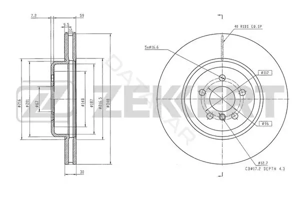 Тормозные диски ZEKKERT BS-6604