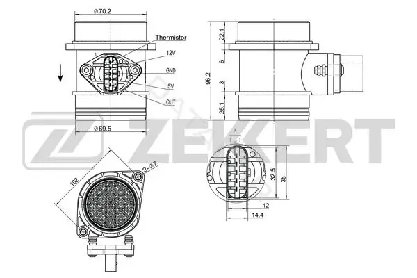 Датчик давления воздуха ZEKKERT SE-1063