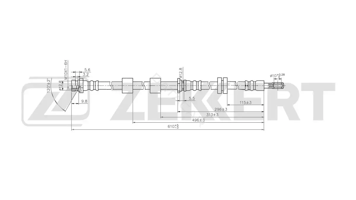 Тормозные шланги ZEKKERT BS-9565