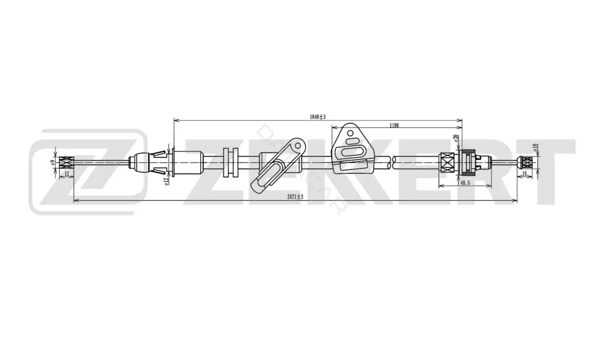 Трос ручника ZEKKERT BZ-1174