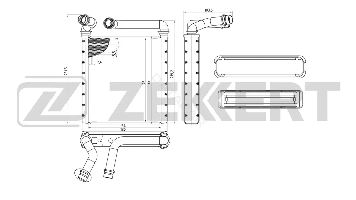Радиатор печки ZEKKERT MK-5152