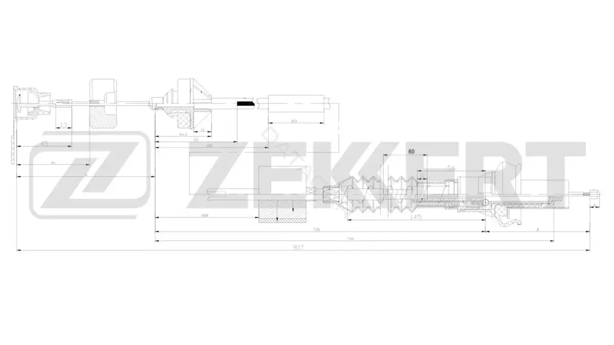 Трос сцепления ZEKKERT BZ-1915