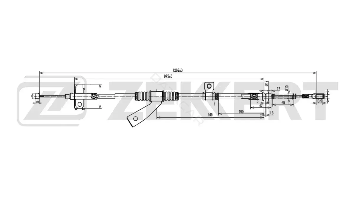 Трос ручника ZEKKERT BZ-1159