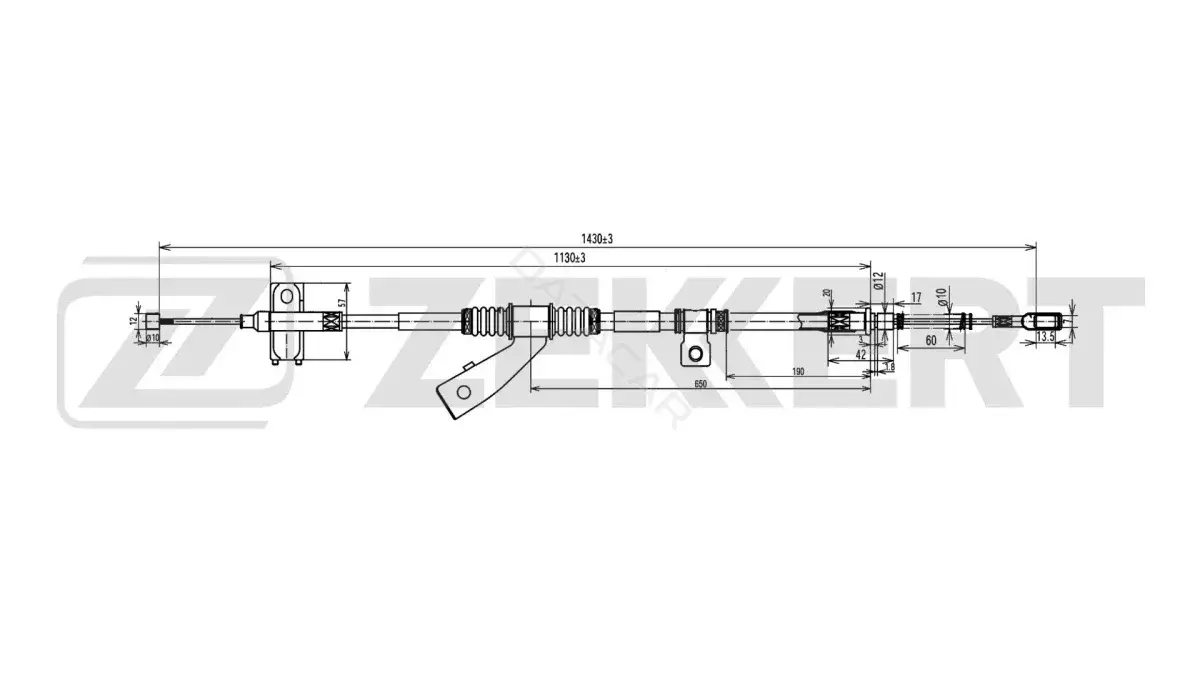 Трос ручника ZEKKERT BZ-1158