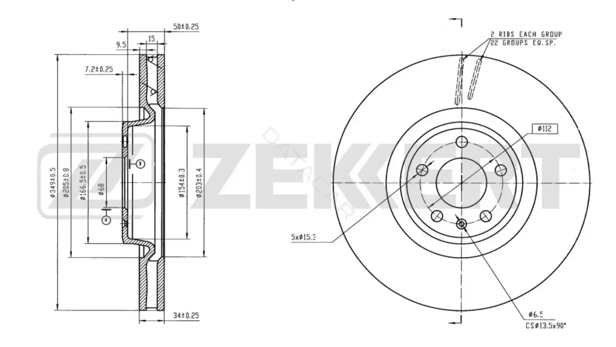 Тормозные диски ZEKKERT BS-5843B
