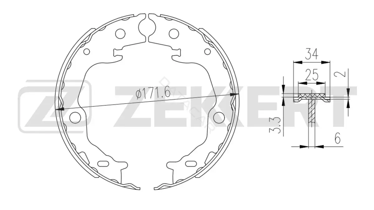 Барабанные колодки ZEKKERT BK-4003