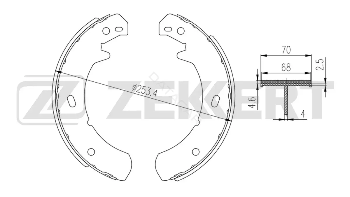 Барабанные колодки ZEKKERT BK-4005