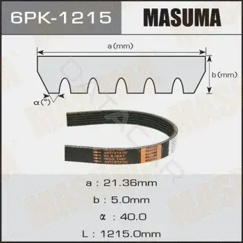 Ремень ручейковый MASUMA 6PK-1215