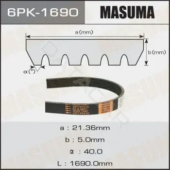 Ремень ручейковый MASUMA 6PK-1690