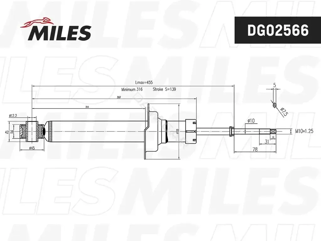 Амортизаторы MILES DG02566