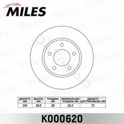 Тормозные диски MILES K000620