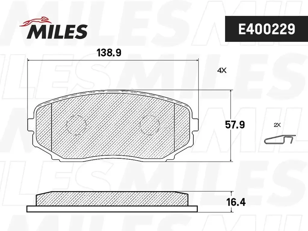 Тормозные колодки MILES E400229