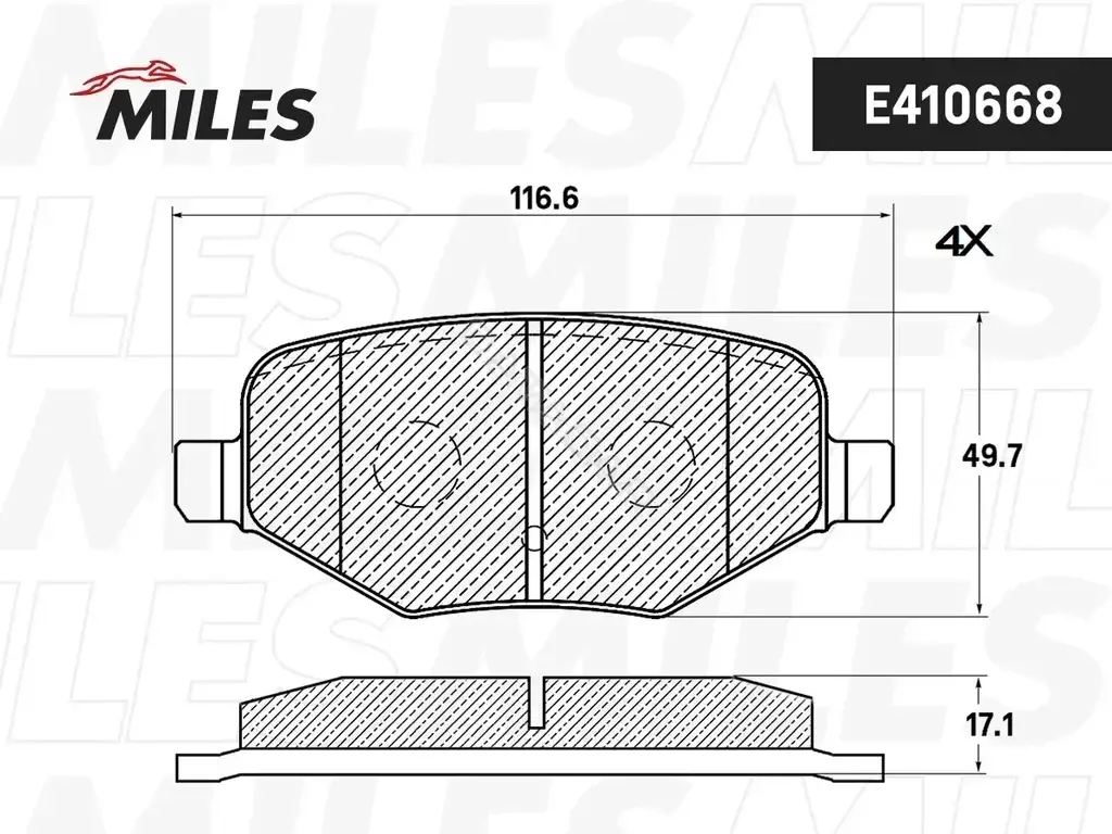 Тормозные колодки MILES E410668