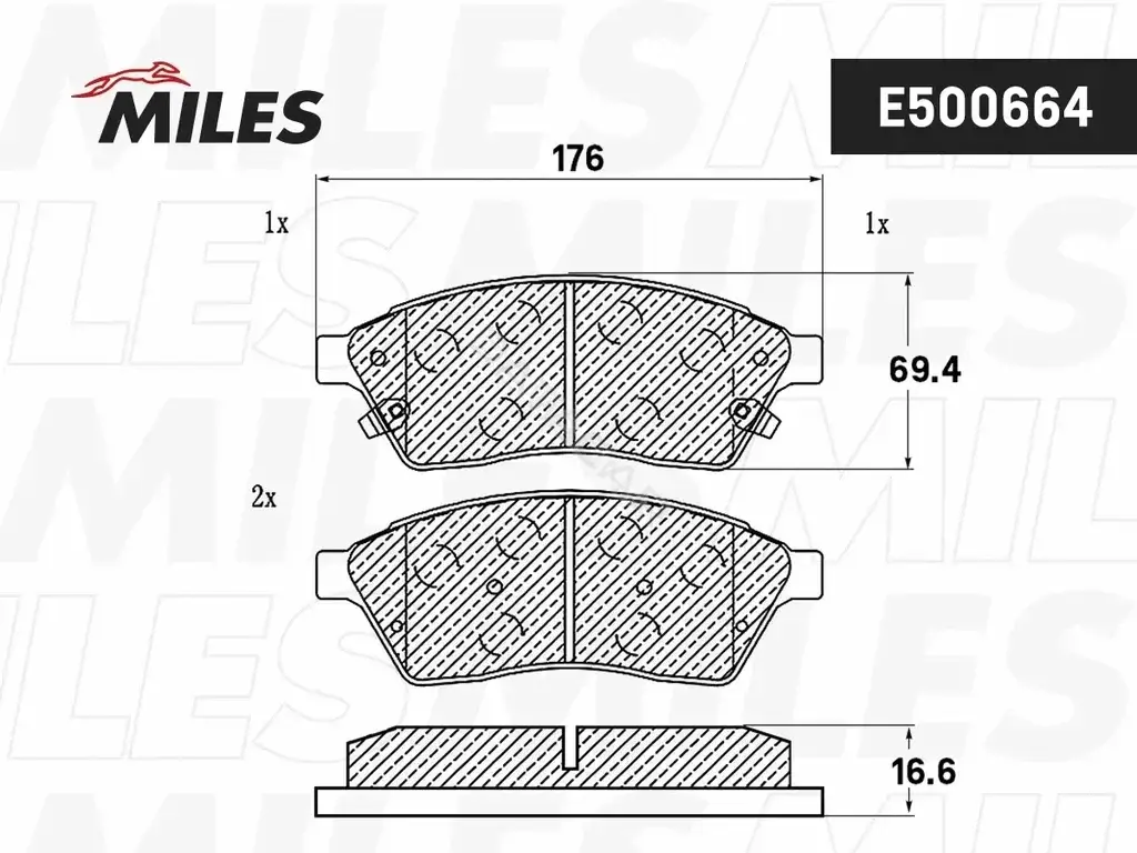 Тормозные колодки MILES E500664
