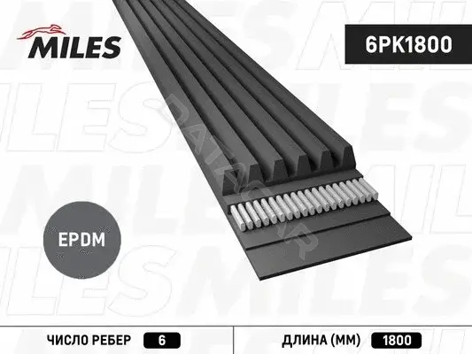 Ремень ручейковый MILES 6PK1800