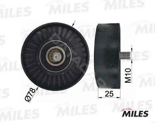 Натяжной ролик ГРМ MILES AG03126