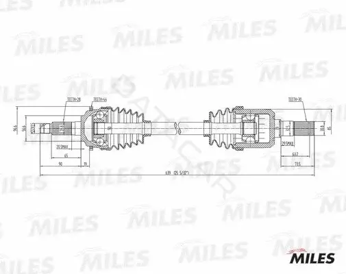 Приводной вал / Полуось MILES GC01067