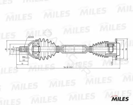 Приводной вал / Полуось MILES GC02125