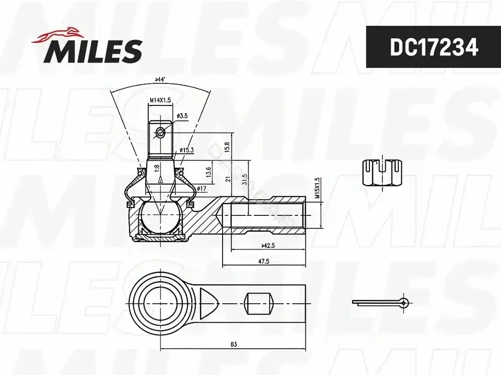 Рулевые наконечники MILES DC17234