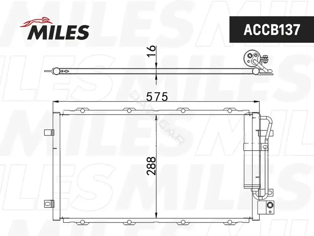 Радиатор кондиционера MILES ACCB137