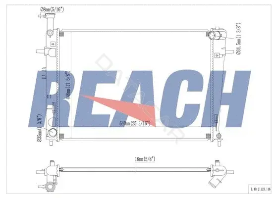 Радиатор охлаждения REACH 1.40.21123.116