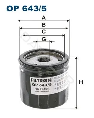 Масляный фильтр FILTRON OP643/5