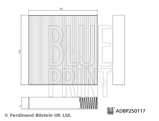 Фильтр салонный BLUE PRINT ADBP250117