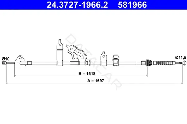Трос ручника ATE 24.3727-1966.2