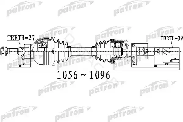 Приводной вал / Полуось PATRON PDS0532