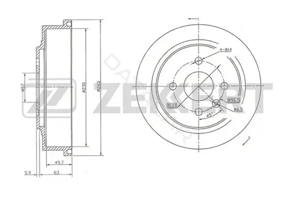 Тормозной барабан ZEKKERT BS-5529