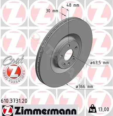Тормозные диски ZIMMERMANN 610.3731.20