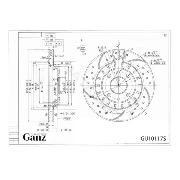 Тормозные диски GANZ GIJ10117S