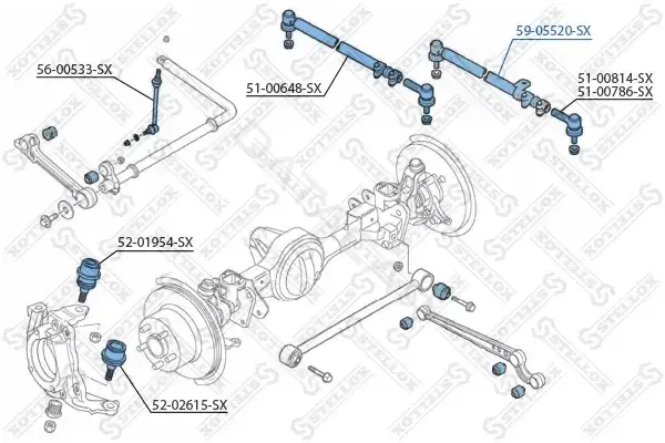 Продольная рулевая тяга STELLOX 59-05520-SX