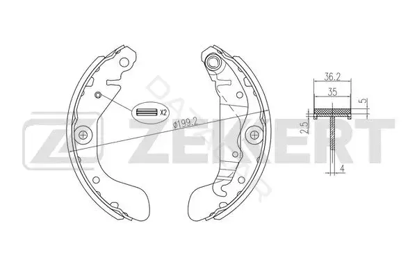 Барабанные колодки ZEKKERT BK-4209