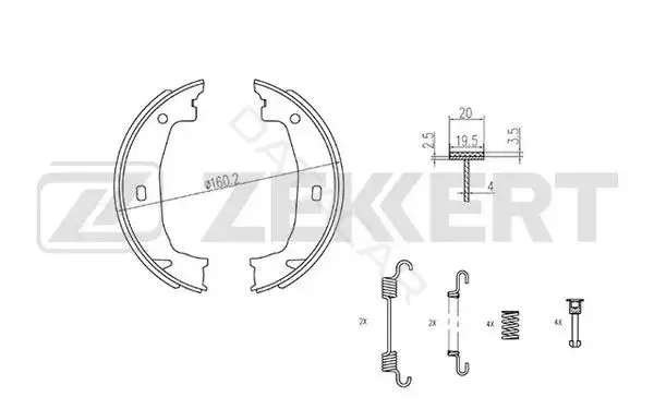 Барабанные колодки ZEKKERT BK-4322