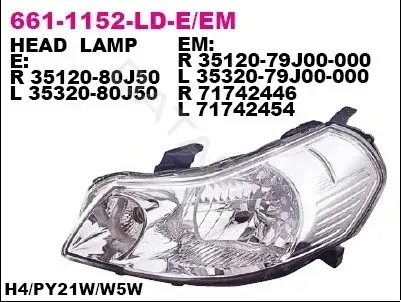Фары DEPO 661-1152R-LD-EM