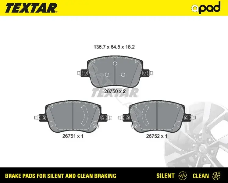 Тормозные колодки TEXTAR 2675001SC