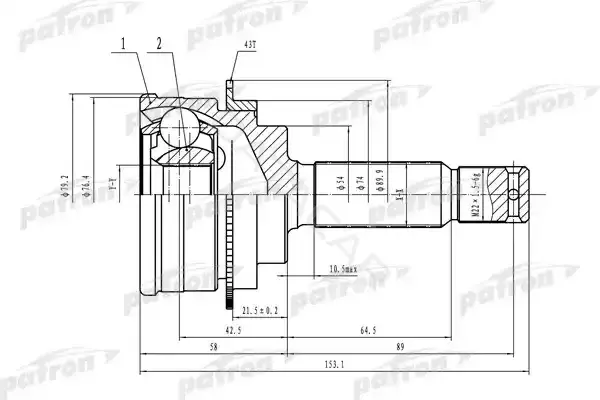 Шрус PATRON PCV1639