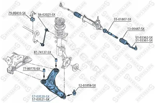 Рычаги STELLOX 57-03520-SX