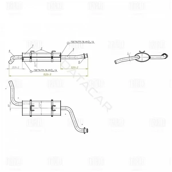 Глушитель выхлопных газов TRIALLI EMM0342