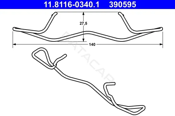 Пружина колодок ATE 11.8116-0340.1