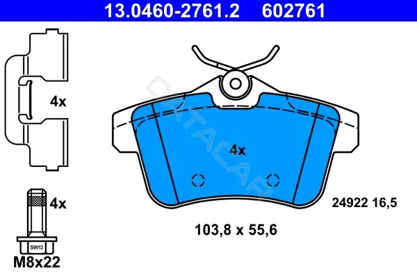 Тормозные колодки ATE 13.0460-2761.2