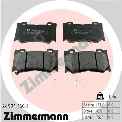 Тормозные колодки ZIMMERMANN 24994.160.1